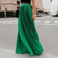 thumbnail image 6 of Joernso Elastic High Waist Pleated Skirt Women Solid Color Large Hem A-Line Long Skirt Work Leisure Skirt Streetwear, 6 of 7