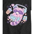 thumbnail image 3 of Instant Message - Kawaii Racoon Gamer - Girls Fitted Short Sleeve Graphic T-Shirt, 3 of 6