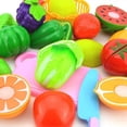 thumbnail image 5 of Juego de juguetes de frutas cortadas de cocina de simulación de 23 piezas, juego de casitas con cesta para juegos de rol para niños, 5 of 5