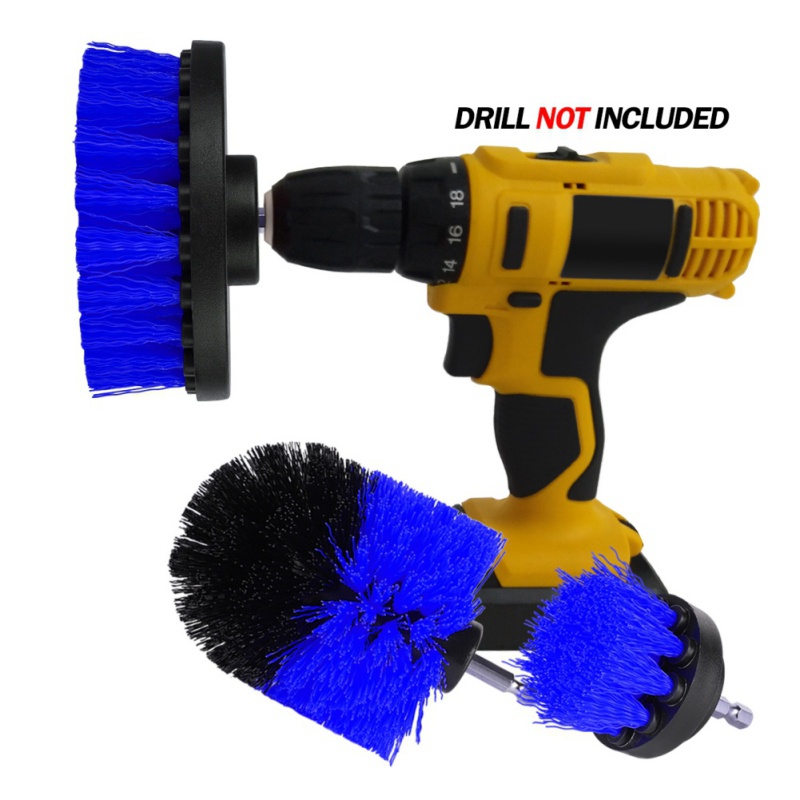 3Pcs/Set Power Scrubber Drill Brush Drill Attachment Kit for Cleaning Pool Tile, Flooring, Brick