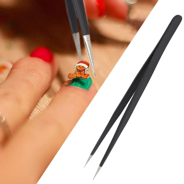 VGEBY Craft Tweezers,Pointy Tweezers,Nail Tweezers Multifunctional Durable Rustproof Exquisite Double Headed Design Tweezers For Home Nail Salon
