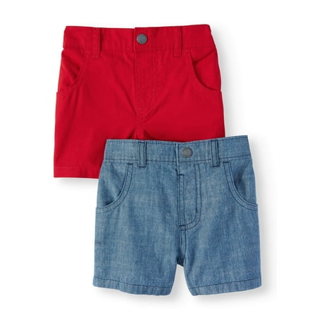 - Pull-On Canvas Shorts, 2pc Multi-Pack (Baby Boys)