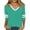 Green, variant on Trendfront Womens Summer V Neck 3/4 Sleeve Tops Classic Stripe Pattern Printed Tees Casual Fashionable Style Apparel T-Shirts