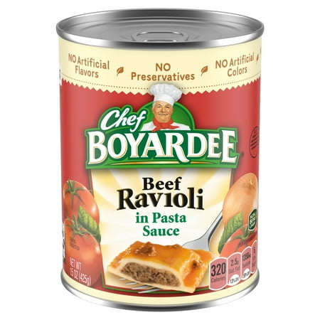 Chef Boyardee Beef Ravioli in Pasta Sauce, Ready-to-Eat Meal, 15 oz. Can