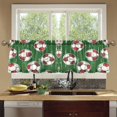 thumbnail image 3 of Ryvnso Football Soccer Ball on Green Curtains Sets Short Curtain Rod Pocket Half Window Cafe Farmhouse Tier 2 Panels 57"W x 24"L, 3 of 7