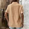thumbnail image 5 of Sakmal Short Sleeve Cute Tops for Women Yellow Solid Collared Button-Up Shirts Shirts for Women, 5 of 8