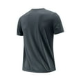 thumbnail image 6 of Tops for Men under $5 Short Sleeve Round Neck Fitness Exercise Running Training Solid Color Summertime Casual Top Dark Gray M, 6 of 6