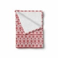 thumbnail image 2 of Christmas Soft Flannel Fleece Throw Blanket, Scandinavian Tradition Fashion Nordic Borders Geometrical Pixel Retro Style, Cozy Plush for Indoor and Outdoor Use, 70" x 90", Orange White, by Ambesonne, 2 of 6