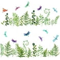 thumbnail image 4 of Green Plants Fern Wall Decal Butterfly Plants Dragonfly Wall Sticker Peel and Stick DIY Nursery Kid's Room Bedroom Livingroom Wall Decor 98×32CM, 4 of 9