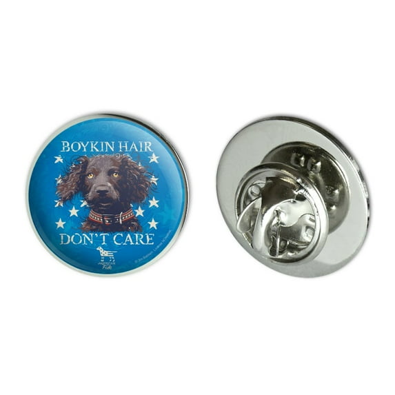 Boykin Hair Don't Care Dog Metal 0.75" Lapel Hat Pin Tie Tack Pinback