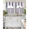 thumbnail image 5 of Pink Navy Blue Striped Kitchen Curtains Sets 36 Inch Length with Valance, Farmhouse Stripe Art Swag Valances and Tiers Curtain Set Drapes Swag Curtains for Living Room, Bathroom, Bedroom, Cafe, 5 of 6