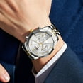thumbnail image 4 of OLEVS Watches For Men Business Dress Luxury Casual Chronograph Multifunction Analog Quartz Stainless Steel Waterproof Luminous Moon Phase Date Men Wrist Watches Reloj Para Hombre White Dial, 4 of 13