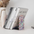 thumbnail image 4 of Pofeuu Colorful Watercolor Dots Print Large Bookend Hold Heavy Books- Wood Bookends for Heavy Books Heavy Duty Book Ends Wood Bookends for Office Desk Non-Skid, 4 of 7
