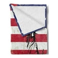 thumbnail image 2 of New York Soft Flannel Fleece Throw Blanket, Liberty and USA Flag Retro Style Enlightening World Famous, Cozy Plush for Indoor and Outdoor Use, 70" x 90", Dark Coral White, by Ambesonne, 2 of 5