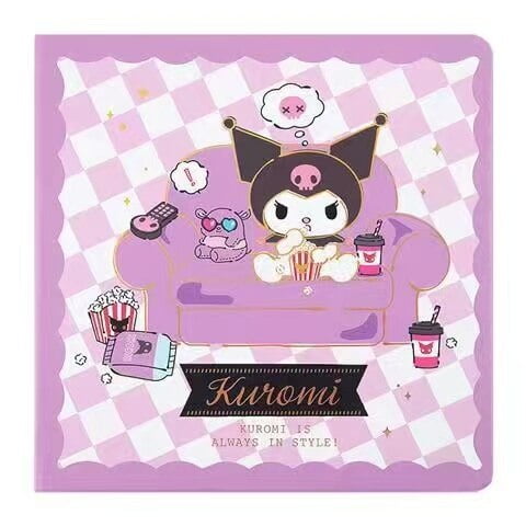 Sanrio Hellokitty Mymelody Kuromi Cinnamoroll cuaderno cuadrado de cara dura, cuaderno de escritura para estudiantes, cuadrícula, Bloc de notas de dibujos animados