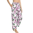 thumbnail image 2 of Uemuo Orchids Flowers Pattern Women's Wide Leg Palazzo Lounge Pants with Pockets Light Weight Loose Comfy Casual Pajama Pants-Large, 2 of 9