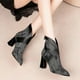 thumbnail image 2 of NECHOLOGY Zapatos Botines mujer Botas de otoño e invierno para mujer botas de tacón con tacón grueso hebilla de cinturón cremallera trasera a rayas botas de moda zapatos de mujer (Grey 7), 2 of 5