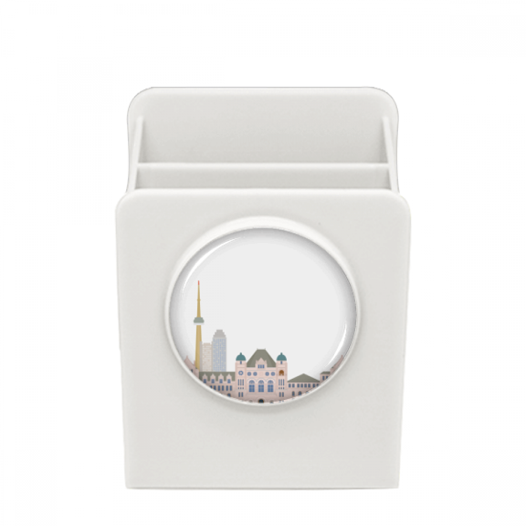 Canada Landmark City Watercolor Cartoon Desk Pencil Holder Cup Pen Organizer