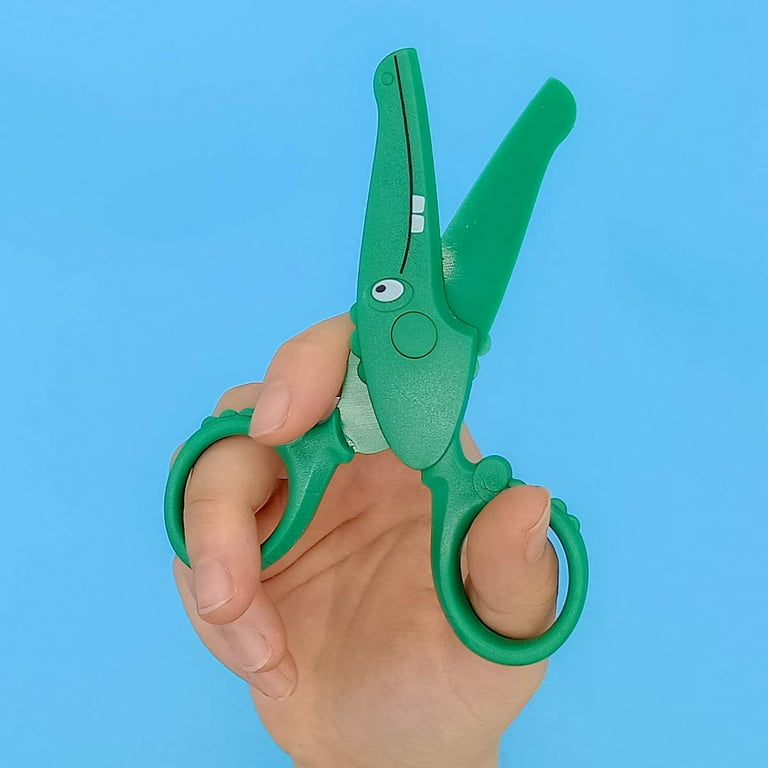3 Pieces Toddler Safety Scissors in Animal Designs, Kids Preschool Training  Scissors Child Plastic Art Craft Scissors for Paper-Cut (Dolphin