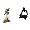thumbnail image 1 of Estatua de pensadora tribal africana, decoración de mesa, artesanía hecha a mano, pieza de arte coleccionable, adorno de resina para sala de estudio,, 1 of 8