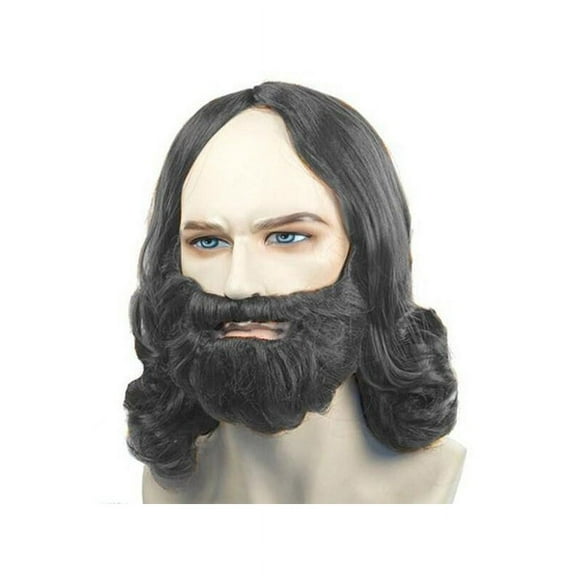 Men's Dark Grey Biblical Wig and Beard Set