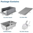 thumbnail image 6 of Gamexcel 38L Stainless Steel Cat Litter Box with Lid, Extra Large Enclosed Metal Litter Box for Big & Multi Cats, High Sides Leak-Proof Easy Clean, 2 Pack, 6 of 7