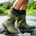 thumbnail image 6 of Women's Waterproof PVC Ankle Rain Boots Non Slip Thick Heel Gardening Shoes, 6 of 7