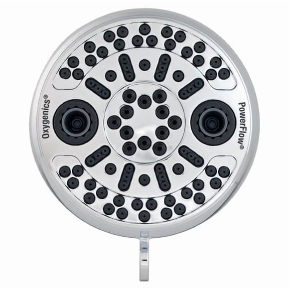 Oxygenics ETL Pommeau de Douche 87164 PowerFlow; à Main avec Tuyau de 72 Pouces; avec 5 Réglages de Pulvérisation; Débit de 1,8 Gallons par Minute; Diamètre Extérieur de 3-3/4 Pouces; Longueur de 9,33 Pouces; Chrome