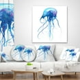 thumbnail image 4 of Designart Light Blue Jellyfish Watercolor - Animal Throw Pillow - 16x16, 4 of 5