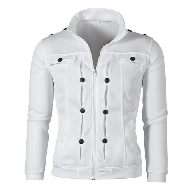 Men's Slim Fit Zip Up Casual Sweatshirt Jacket Lightweight Comfortable Solid Color Pullover for Everyday Wear