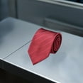 thumbnail image 2 of Xfvqtps Tie for Men Classic Neckties Soild Color 3.15" for Formal Dress Business Stripes Red, 2 of 5