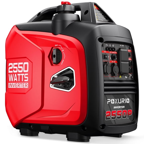 Generador portátil POXURIO de 2550 W, 120 V, a gasolina, tanque de combustible de 4 L