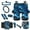 Blue Marble, variant on Yuyamidu Pink Heart Car Seat Cover Full Set with Steering Wheel Cover Seat Belt Pads Armrest Cover Handbrake Cover Set Trash Bag Auto Rear View Mirror Cover Cup Holders Fit for Most Vehicles