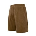 thumbnail image 4 of BXINGOHAI Men's Casual 5" Shorts Corduroy Elastic Waist Drawstring Summer Beach Short Brown,L, 4 of 4