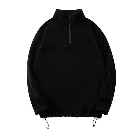 OWMEOT Double-Sided Polar Fleece Sweatshirts 1/2 Zipper Collar Pullover Shirts Unisex Long Sleeve Plush Sweatshirt