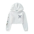 thumbnail image 3 of inlzdz Girls Hip Hop Dance Sweatshirts Butterflies Printed Long Sleeves Pullover Hoodies Tops White 16, 3 of 7