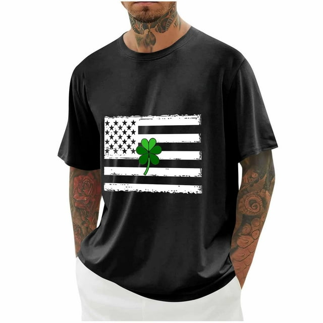 Camisetas de Manga Larga para Hombre Algodón Impresión Cuello Redondo Blusas de Moda Casual