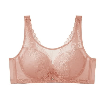 Elvqul Red Bras Women Breathable Wireless Plus Size Lace Bralette Lightweight Comfy Underwear Nylon Bras