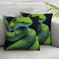 thumbnail image 5 of Shangniulu Green Snake Pillow Cover Reversible Print Wildlife Rustic Reptile Pattern Square Throw Pillow Cover for Bed or Sofa Decor Watercolor Blue Butterfly Decorative Cushion Cover, 5 of 5