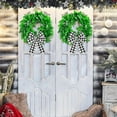 thumbnail image 6 of Dalrosia 2PCS Boxwood Wreath Artificial Christmas Wreath Outdoor Wreath Green Leaves Wreath with 16 Feet Ribbons for Xmas Decor Front Door Wall Window Wedding, 6 of 6