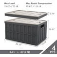 thumbnail image 2 of 64L Collapsible Storage Bins with Lids Plastic Storage Containers for Organizing Stackable Storage Box Large Heavy Duty Utility Crates, 4 Packs, 2 of 15