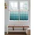 thumbnail image 7 of Half Window Curtain 36 Inches Long, Teal Ombre Window Treatment Curtain Drapes, Farmhouse Vintage Wooden Striped Small Tier Curtains for Bathroom Over Sink, 27.5"x36", 2 Panels, 7 of 7