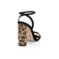 thumbnail image 3 of Schutz Miraceli Black Leopard Open Toe Ankle Strap Block Heeled Fashion Sandals (8, Black), 3 of 3