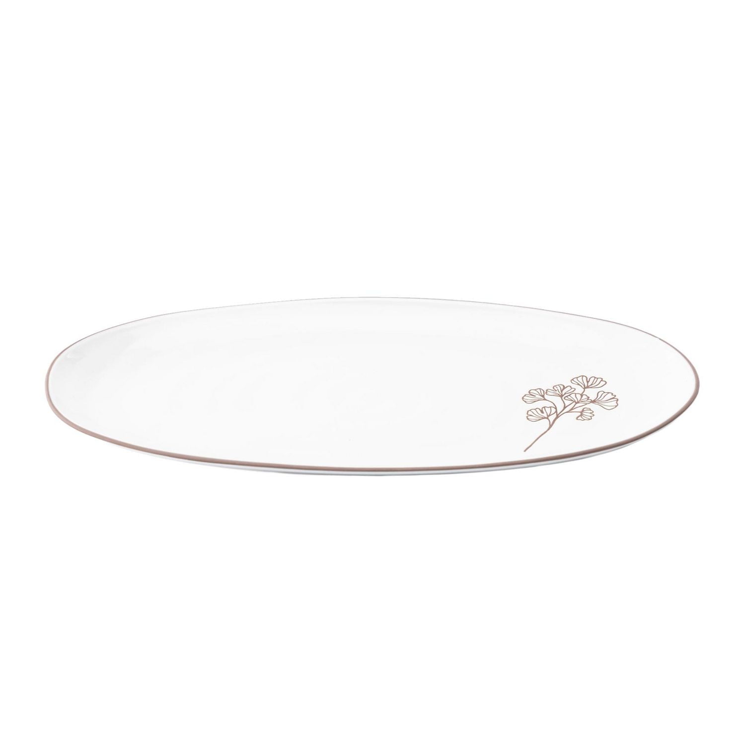 Hometrends Wax Resist Ceramic Platter , 13.98 inch x 7.36 inch x 0.94 inch, 1 piece, Platter, Ceramic