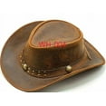 thumbnail image 2 of Genuine Leather Cowboy Western Hat for Men and Women, Classic Style, Comfortable Fit Cowboy Hat, 2 of 4