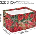 thumbnail image 3 of GZHJMY Watercolor Poppies Red Storage Bins Foldable Canvas Fabric Storage Basket with Handles for Organizing, Large Storage Baskets for Shelves Closet Collapsible Organizer, 3 of 7