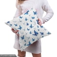 thumbnail image 5 of Ambesonne Butterfly Fabric by the Yard Upholstery, Rainforest Wilderness, 1 Yard, Blue White Black, 5 of 5