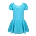 thumbnail image 2 of Miutii Kids Girls Classic Shorts Sleeves Ballet Dance Tutu Dress Ballerinas Dancewear Gymnastics Leotard Blue 2-3, 2 of 5