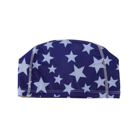 Unique Bargains 1 Pc Elasticity Stars Pattern Swim Cap 5.91"x9.25" Blue White