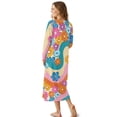thumbnail image 2 of SEANATIVE Women's Sleepshirts Long Sleeve Cozy Button Front Nightshirt Long Length Pajama Dress Night Gown for Sleep Bedtime Home Relaxation, 2XL, Groovy Hippie Flower Daisy, 2 of 7